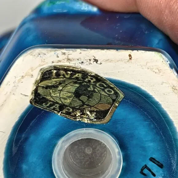 Inarco Indigo Salt Pepper Shakers Set E2371 Kitsch Blue Mood Retro 70s Vintage - Picture 8 of 8